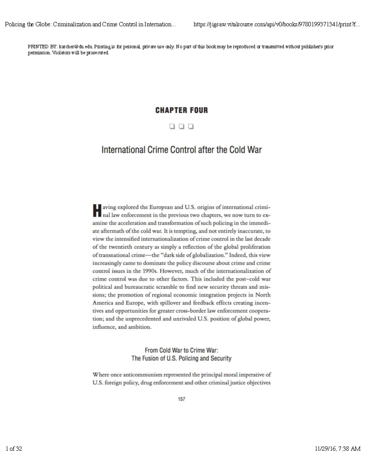 Policing the Globe: Intl Criminalization & Control Strategies - Studocu