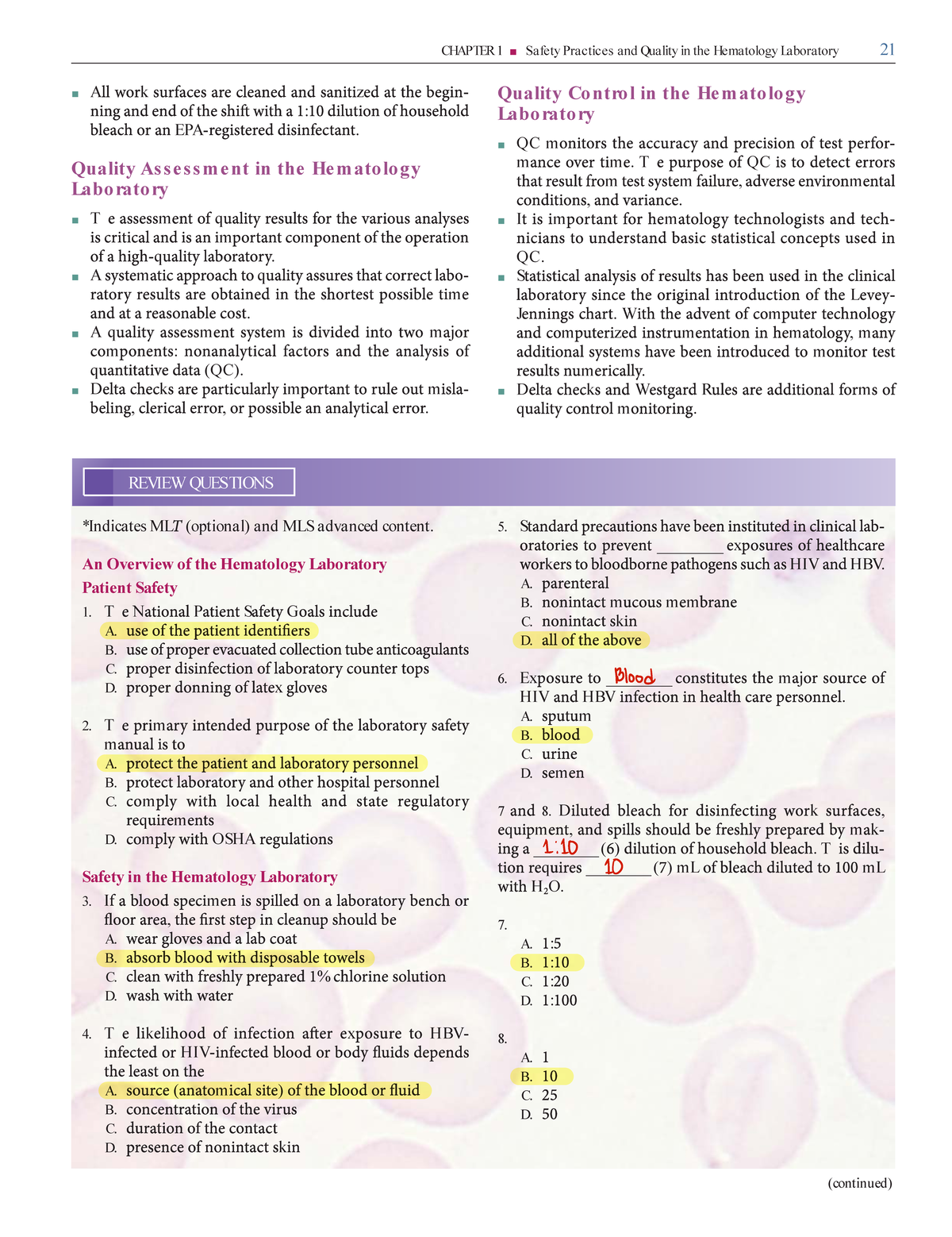 HEM-101 Final Exam Review Questions on Safety and Quality Practices ...