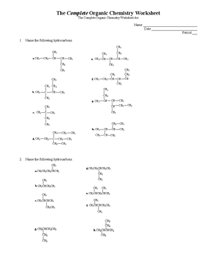 Cons orgchem worksheets - Worksheets for Organic Chemistry Worksheet 1 ...