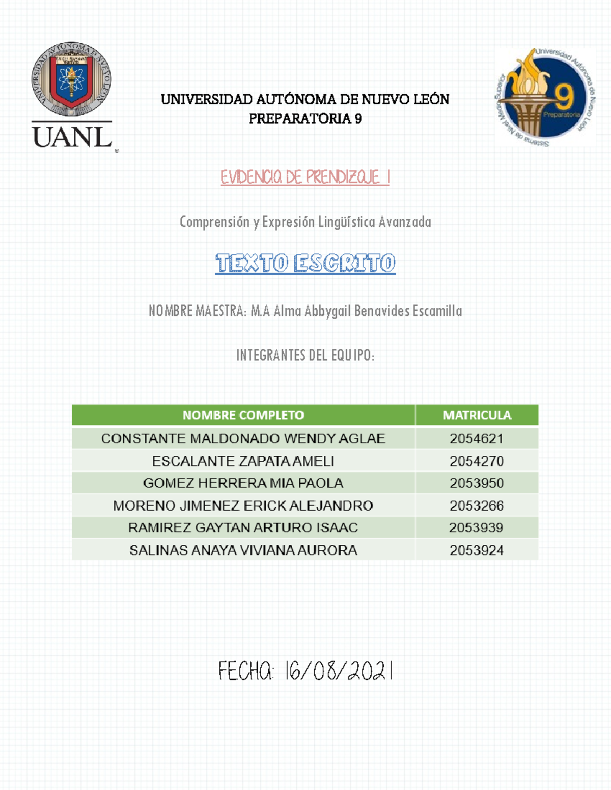 Equipo 1 Evidencia etapa 1 CyELA - UNIVERSIDAD AUTÓNOMA DE NUEVO LEÓN ...