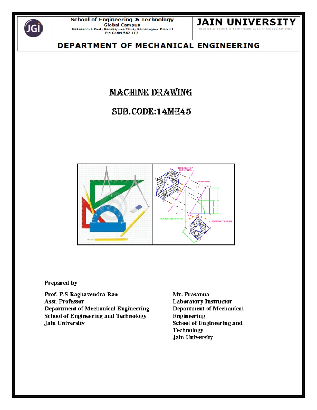 ME 8381 Computer Aided Machine Drawing Lab Manual - Regulation 2017 ...