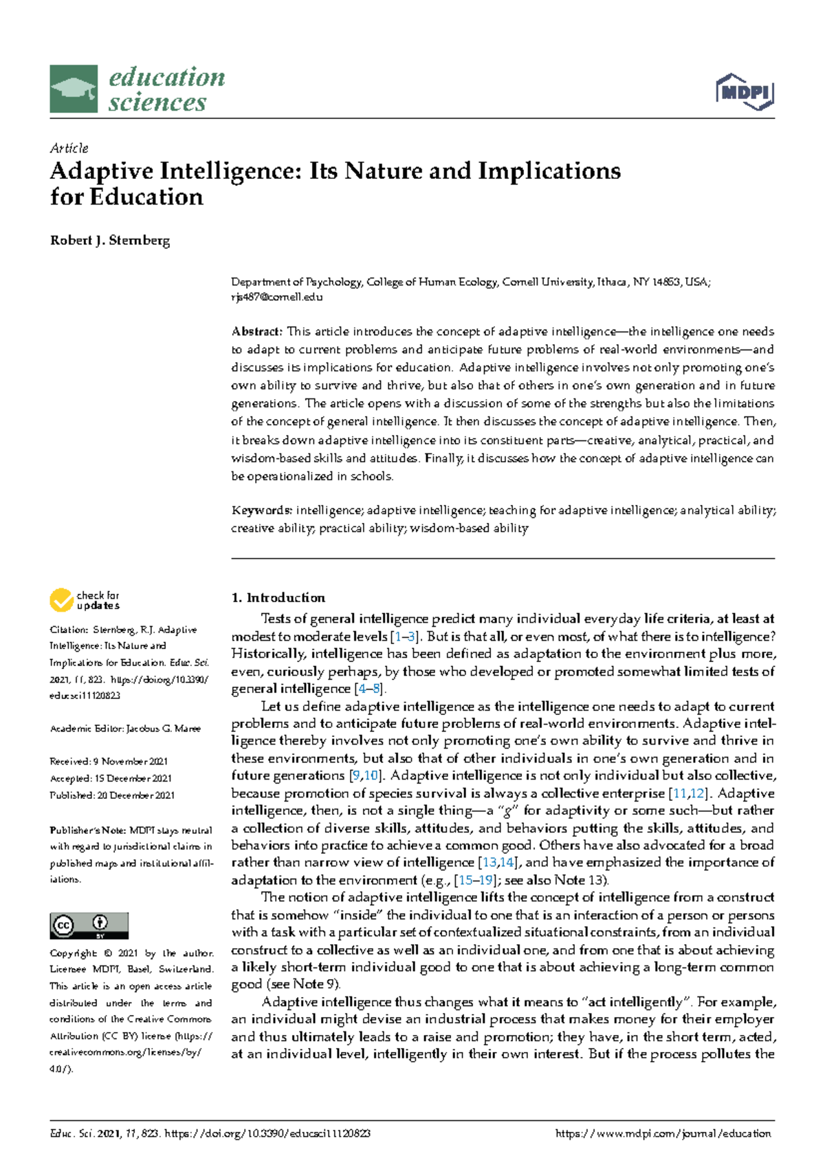 EDUC 11: Adaptive Intelligence and Its Educational Implications - Studocu