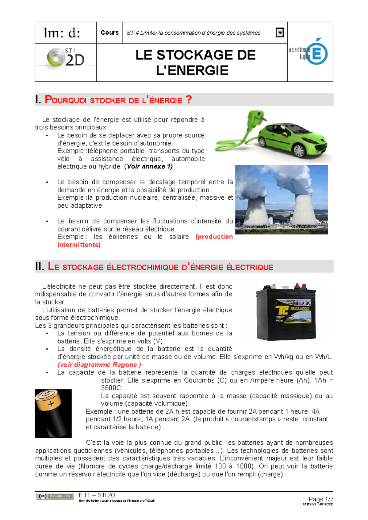 Cours de Stockage de l'Énergie - Prof V2 - Concepts et Technologies ...