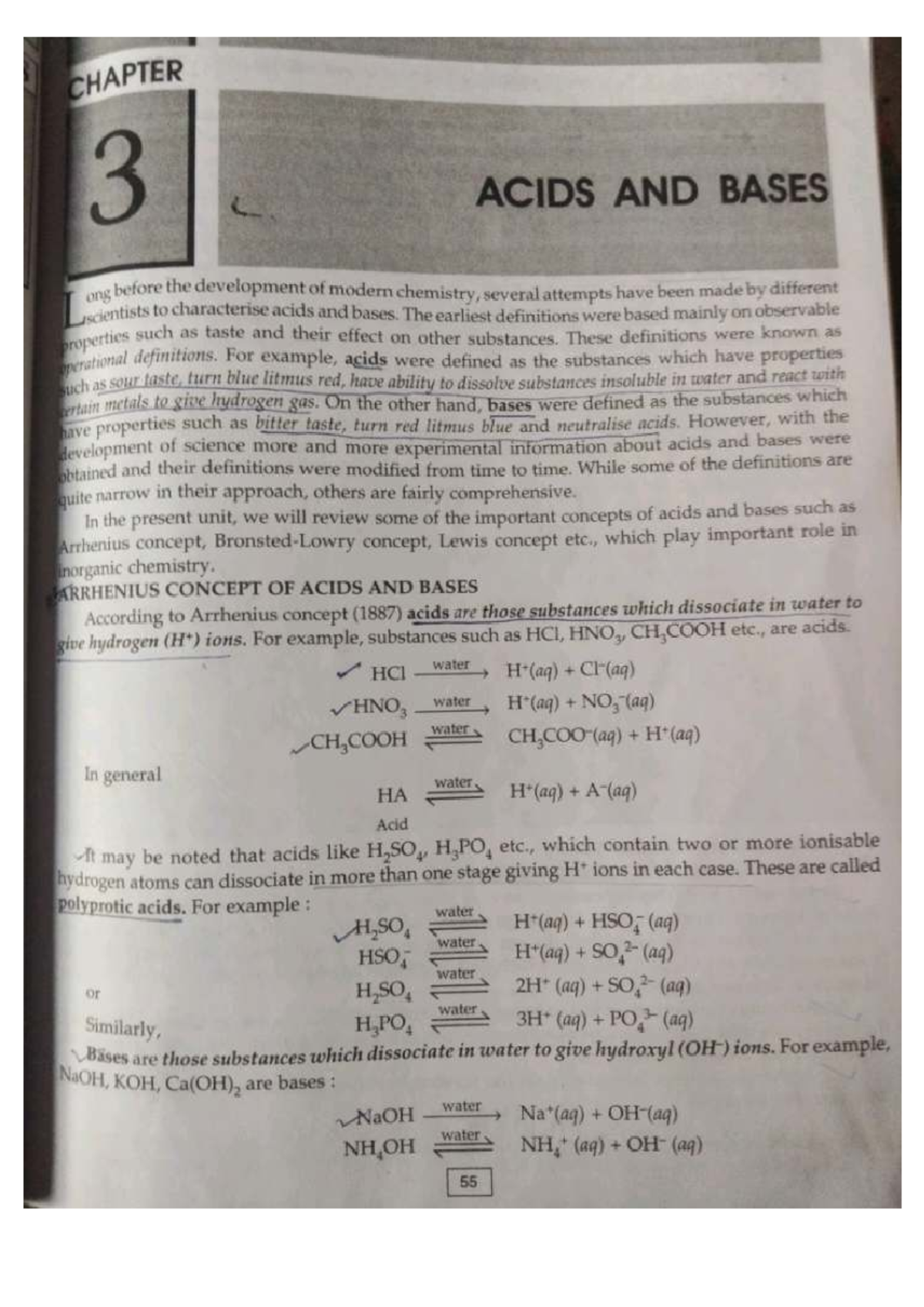 CHAPTER 3: ACIDS AND BASES (B.Sc. 4th Sem) - Studocu