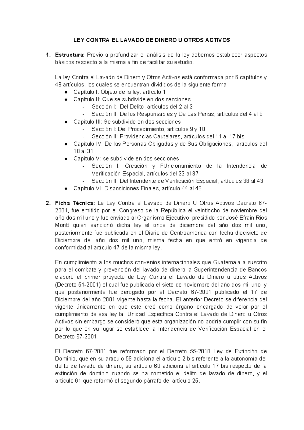 Ley Contra el Lavado de Dinero YOSS: Análisis Estructural y Contexto ...