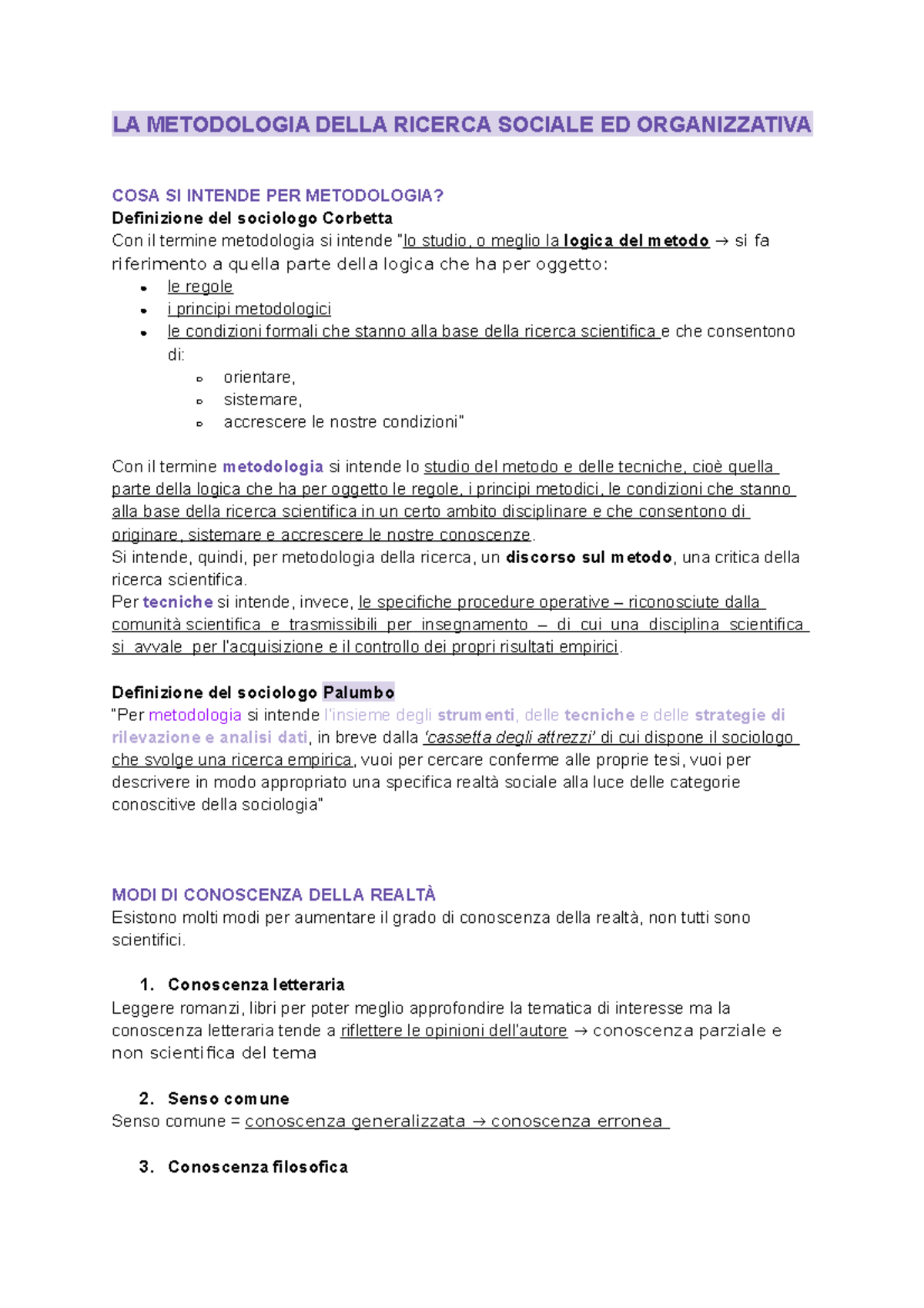 Metodologia della Ricerca Sociale: Nozioni Fondamentali e Paradigmi ...