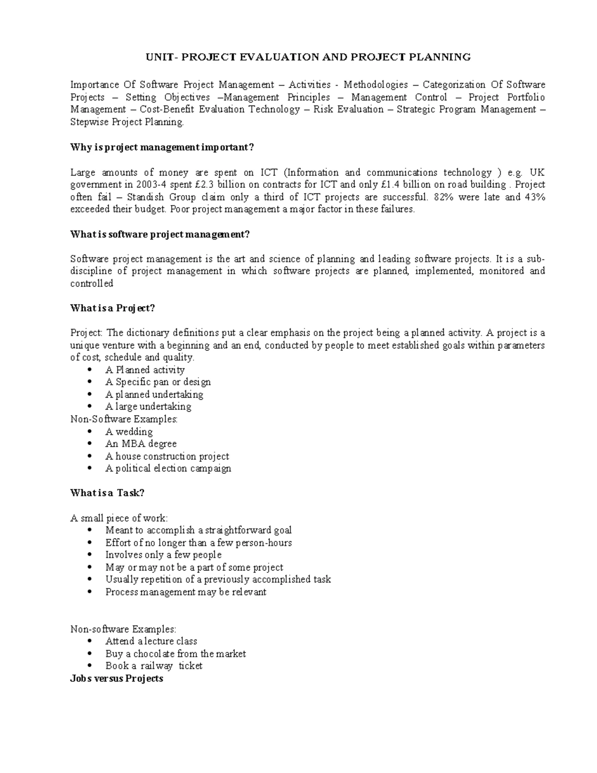 AIT, MCA Software Project Management Module 1: Project Characteristics ...