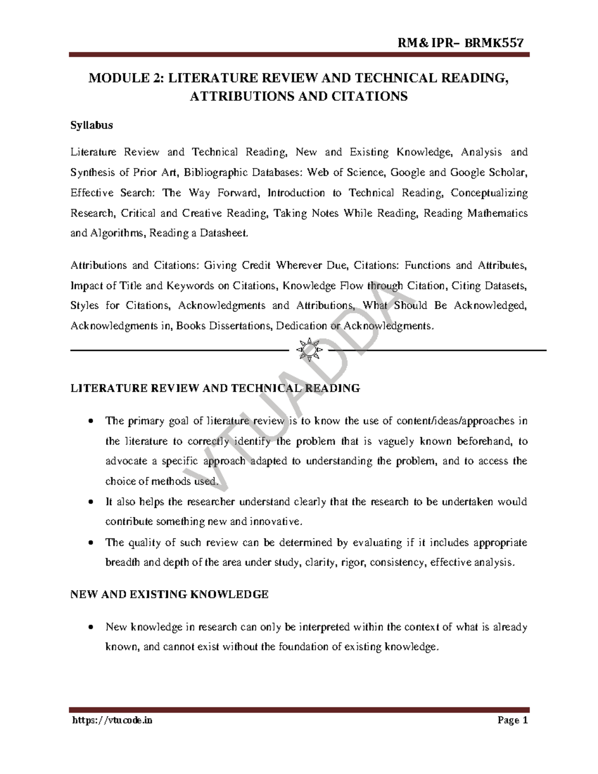 BRMK557 MODULE 2: LITERATURE REVIEW & TECHNICAL READING Guide - Studocu