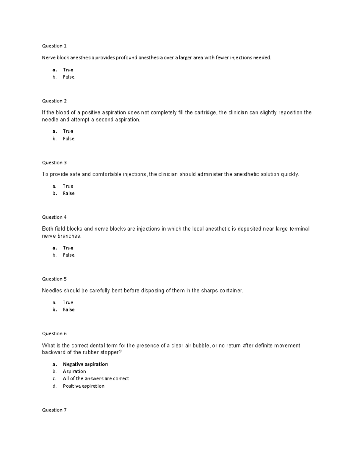 Quiz 11: Local Anesthesia Questions & Answers (2019) - Studocu