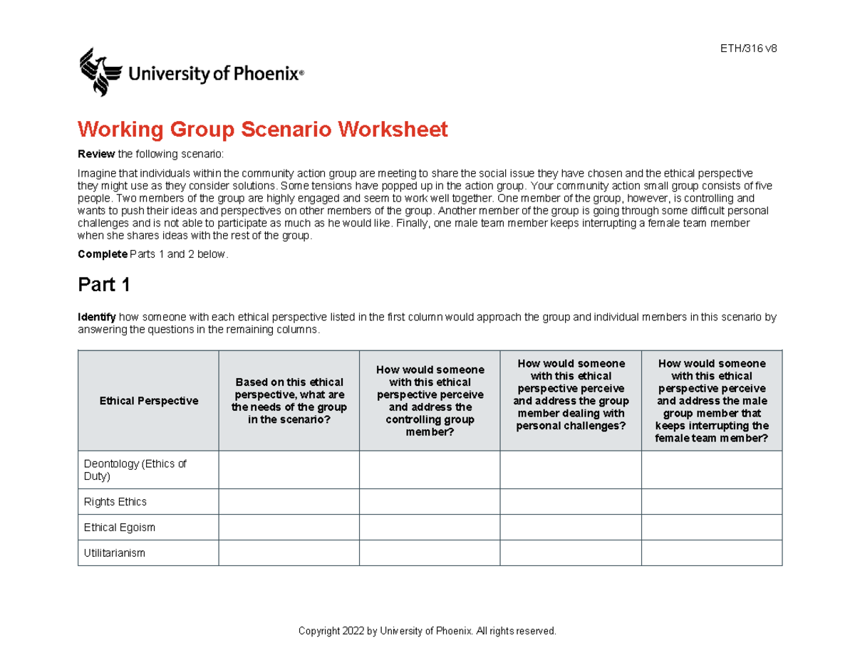 ETH/316 v8 Wk4 Working Group Scenario Analysis Worksheet - Studocu