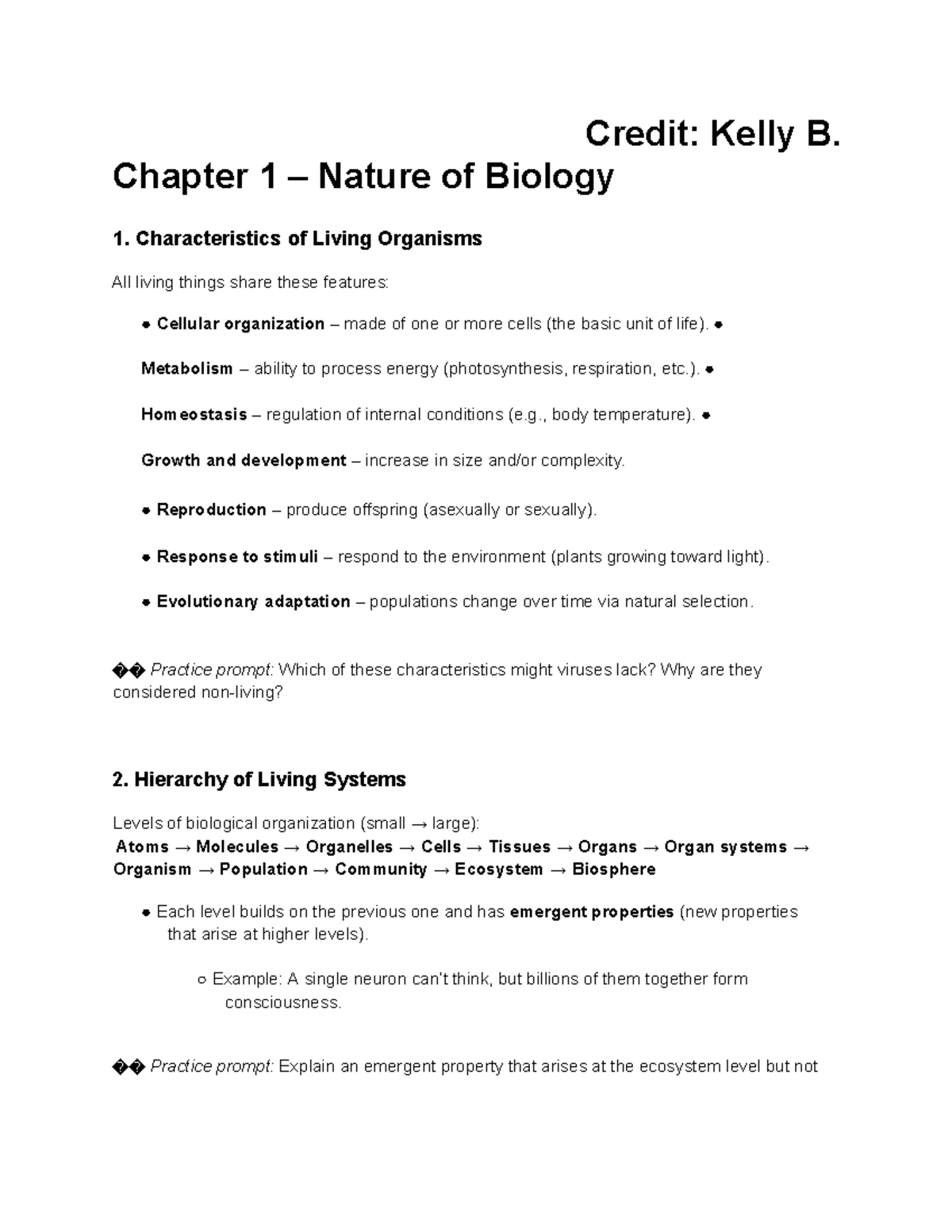 Biology 101: Study Guide for Exam Preparation on Key Concepts - Studocu