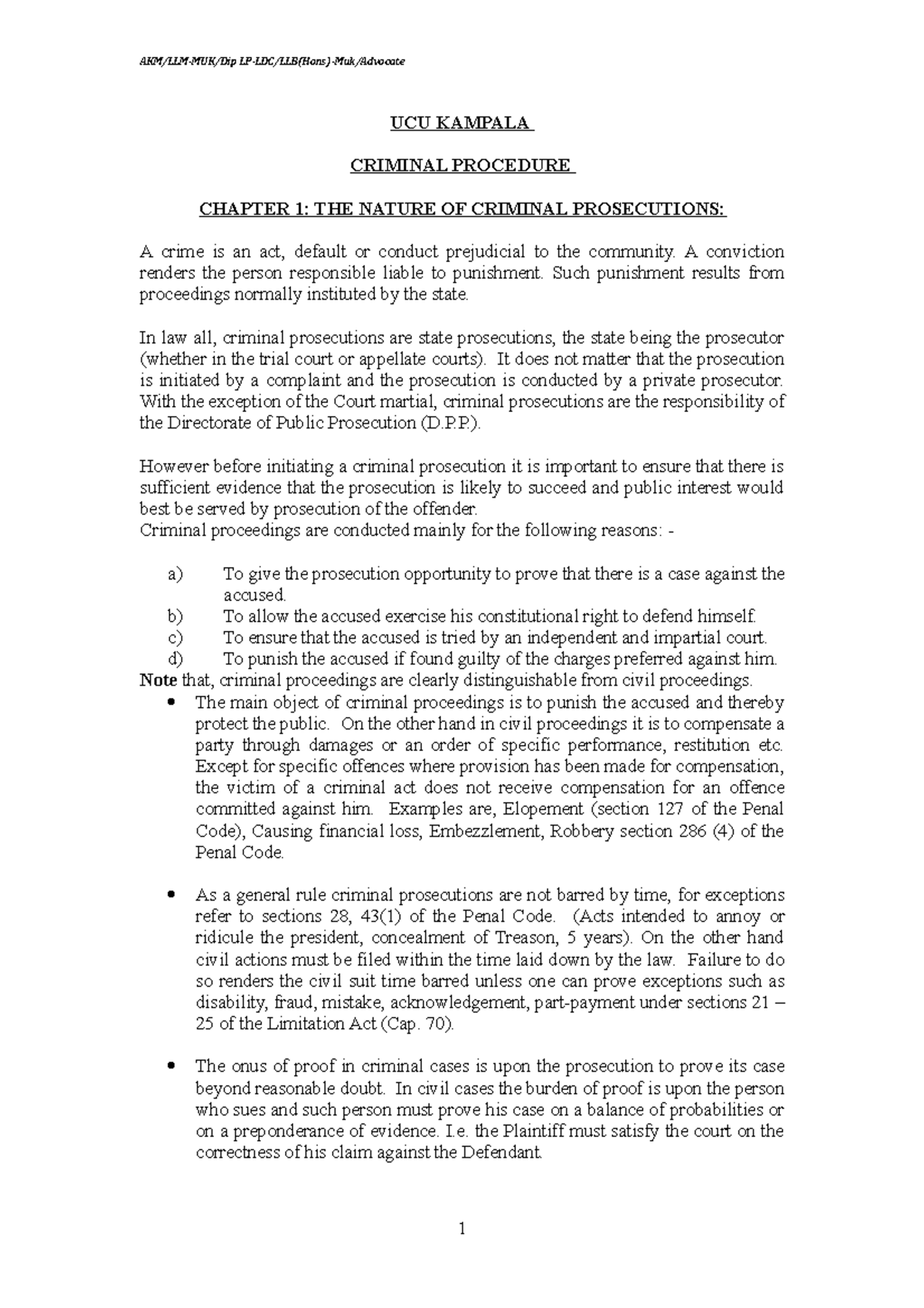 Criminal Procedure Lecture Notes (Code: CPLN) - Key Concepts & Analysis ...