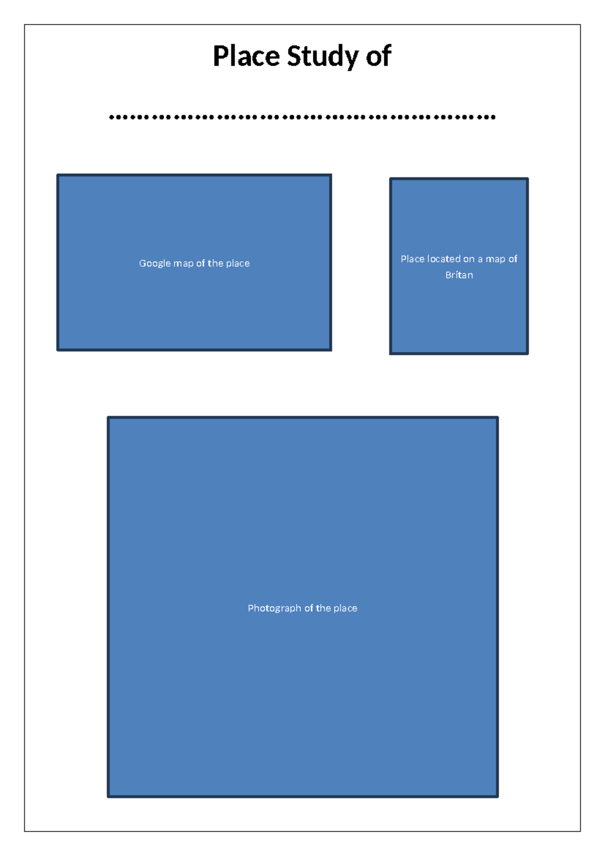 Place Study-Project Booklet - Place Study of