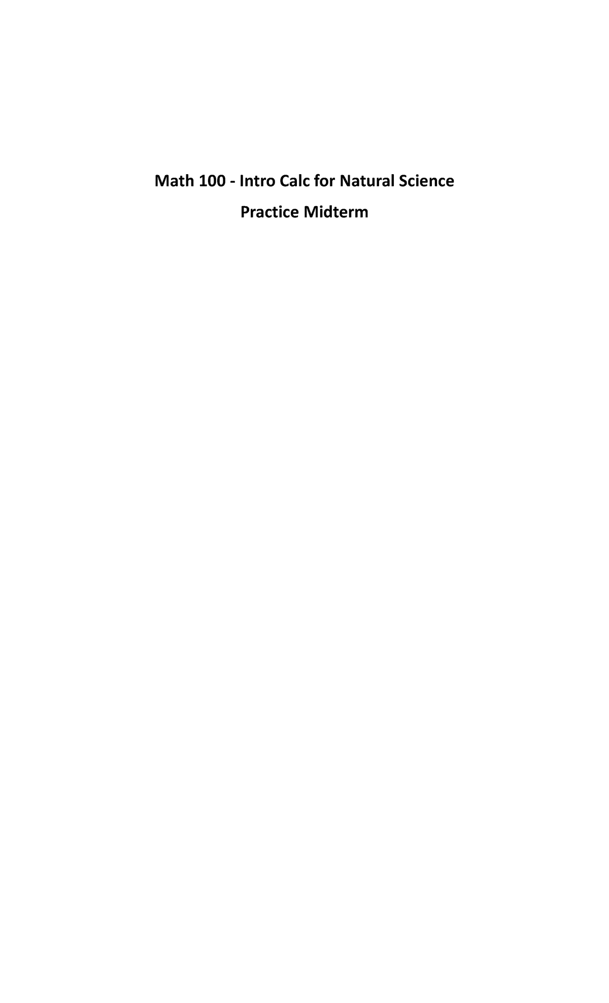Midterm practice for linear functions.