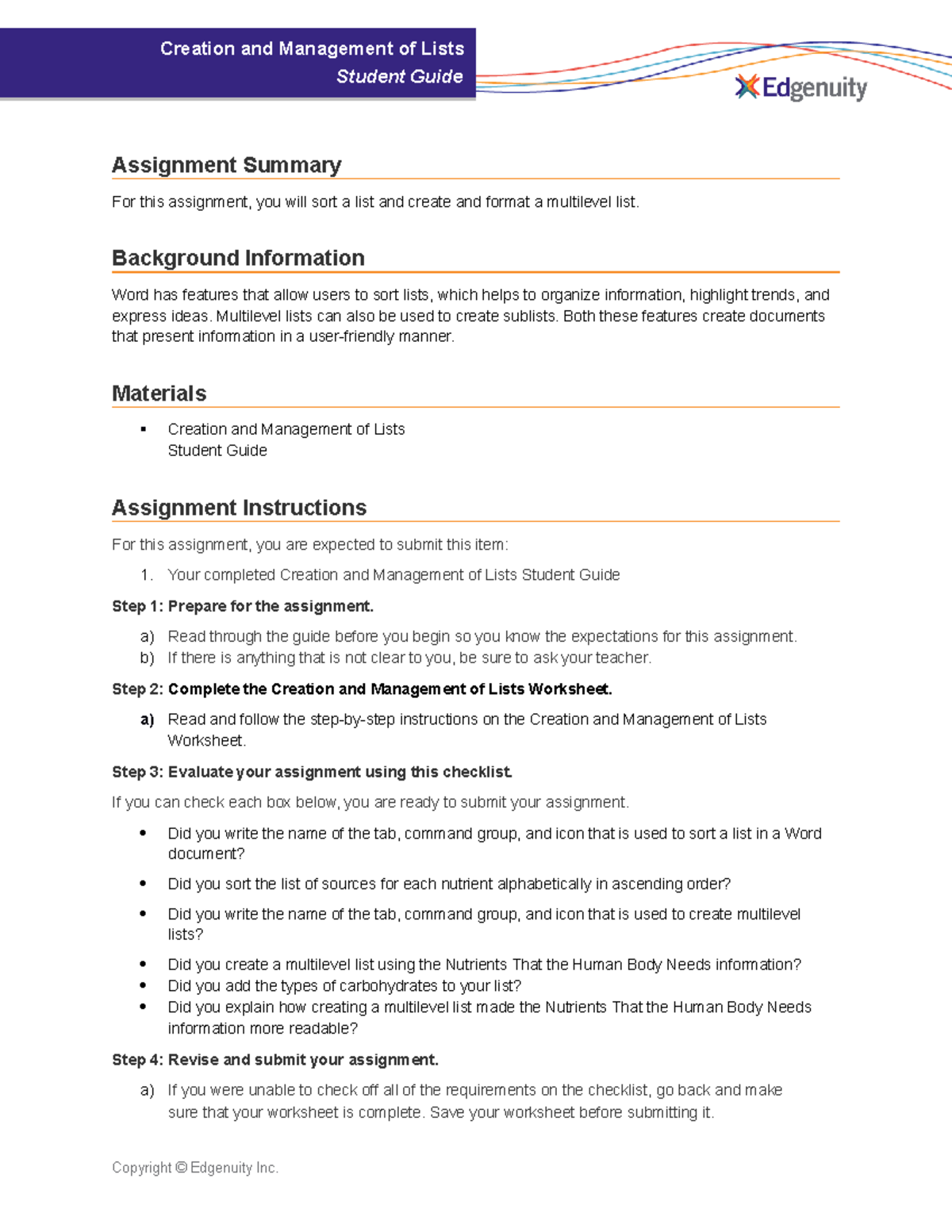 Hands-on Assignment-Creation and Management of Lists-Student Guide ...