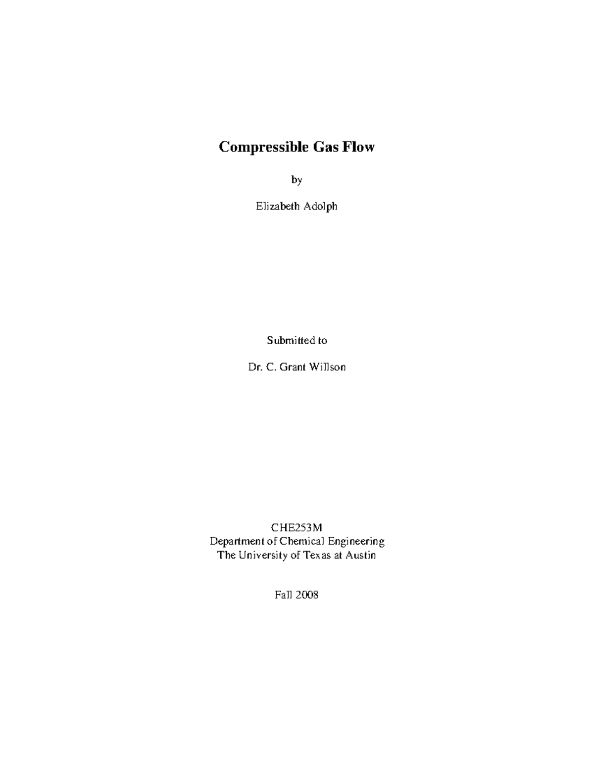 Example 1 Compressible Gas Flow - Compressible Gas Flow by Elizabeth ...
