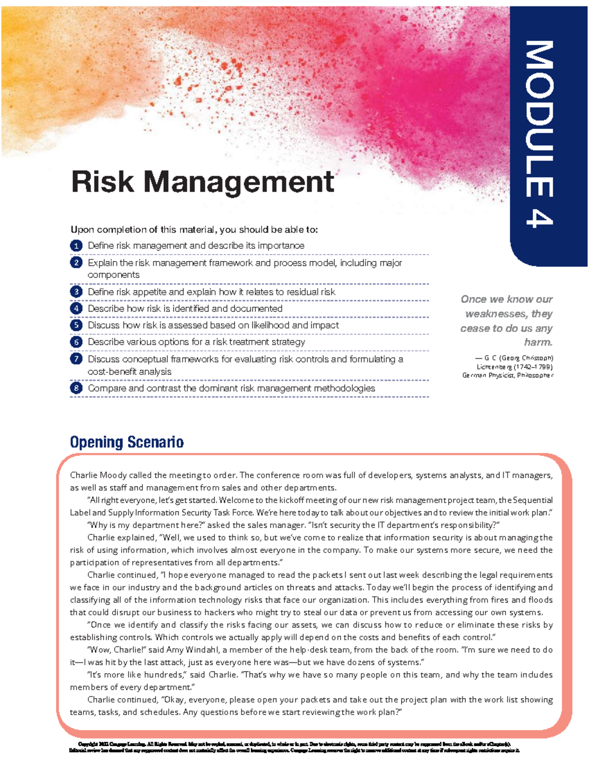 Module 4: Risk Management in Information Security Principles - Studocu