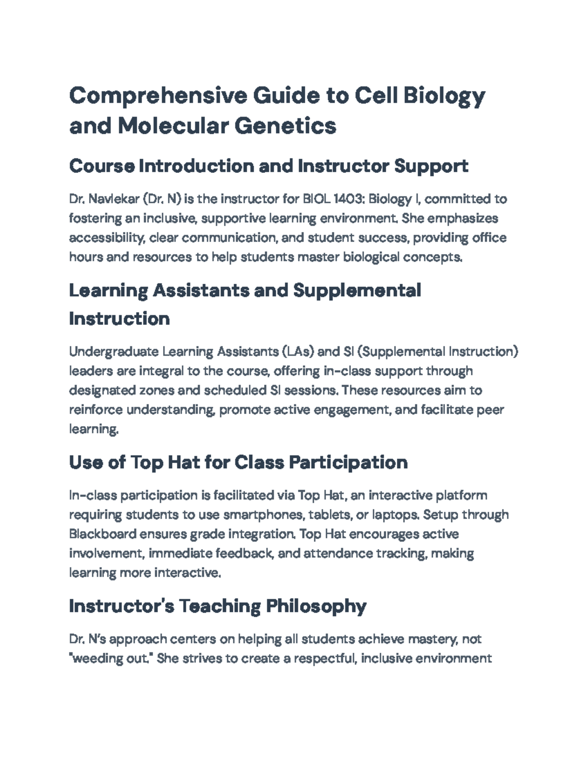 Final Exam Review for BIOL 1403: Cell Biology & Genetics Concepts - Studocu