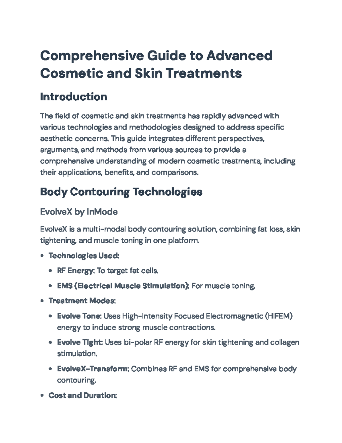 Comprehensive Guide to Advanced Cosmetic Treatments and Technologies ...