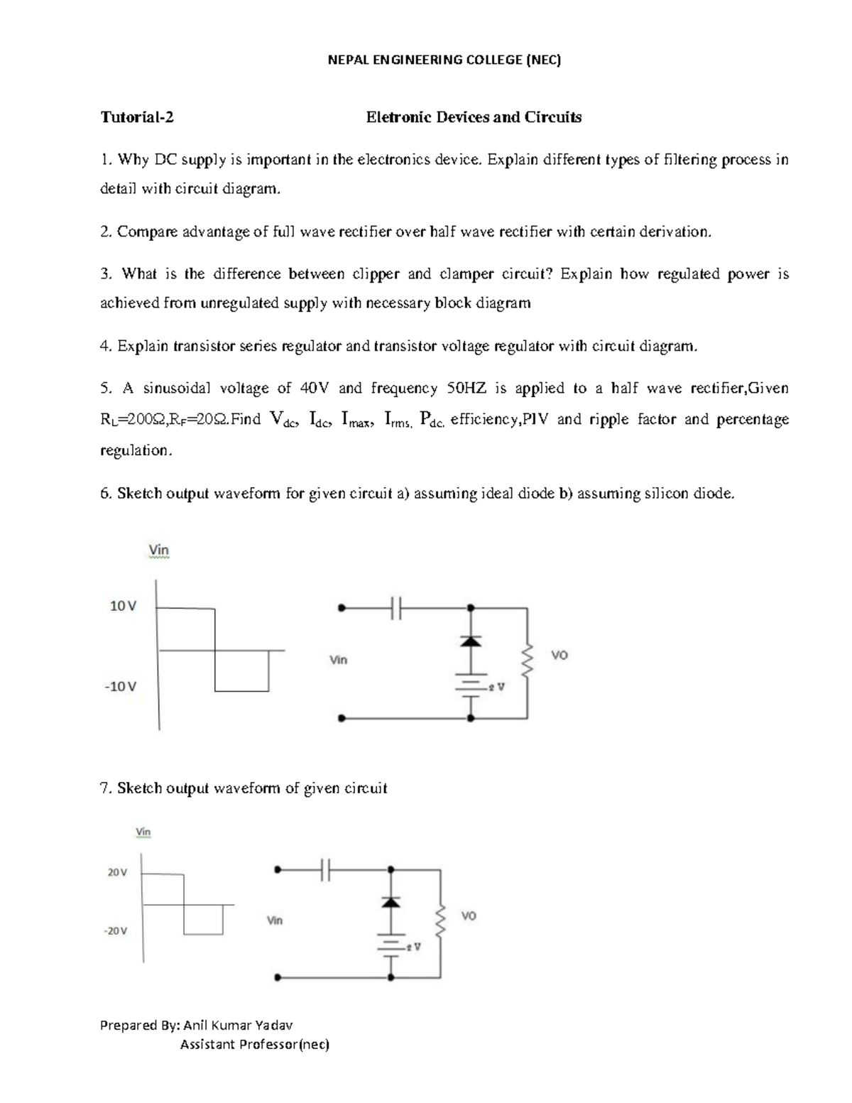 NEC EDC 1: Key Concepts in Electronic Devices & Circuits - Studocu