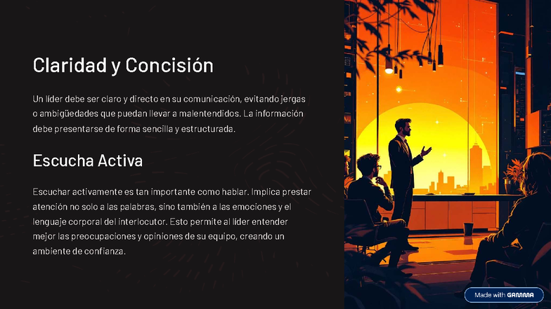 Claridad y Concisión en la Comunicación Efectiva del Líder - Studocu