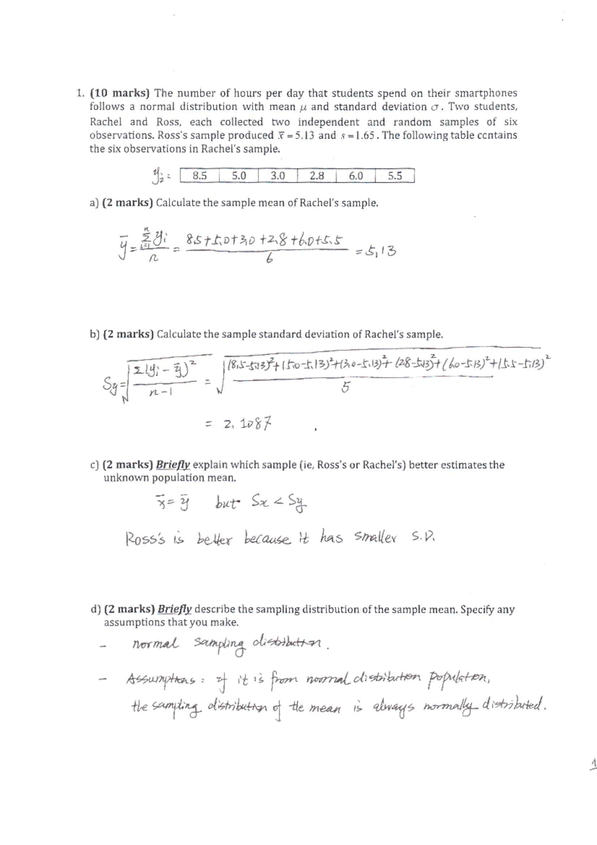 Midterm Exam H726: Questions & Solutions for 16 November - Studocu