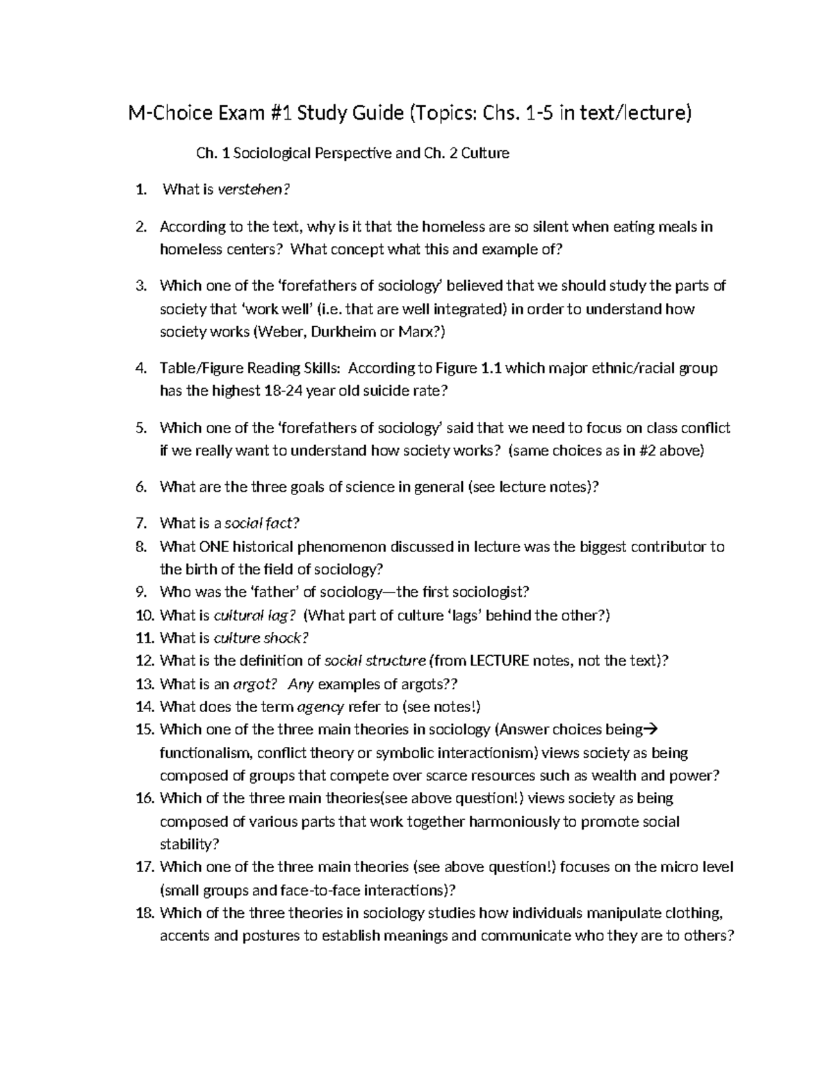 Study Guide for Exam 1 (2024 QQ): Chapters 1-5 Overview - Studocu