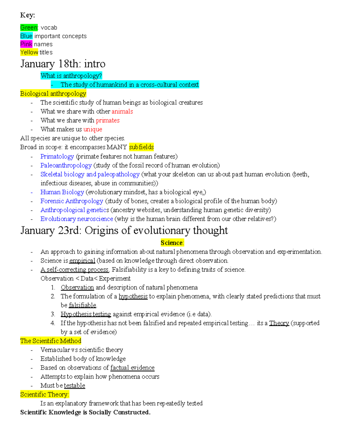 Chapter 1: Introduction to Biological Anthropology (ANTH101) - Studocu