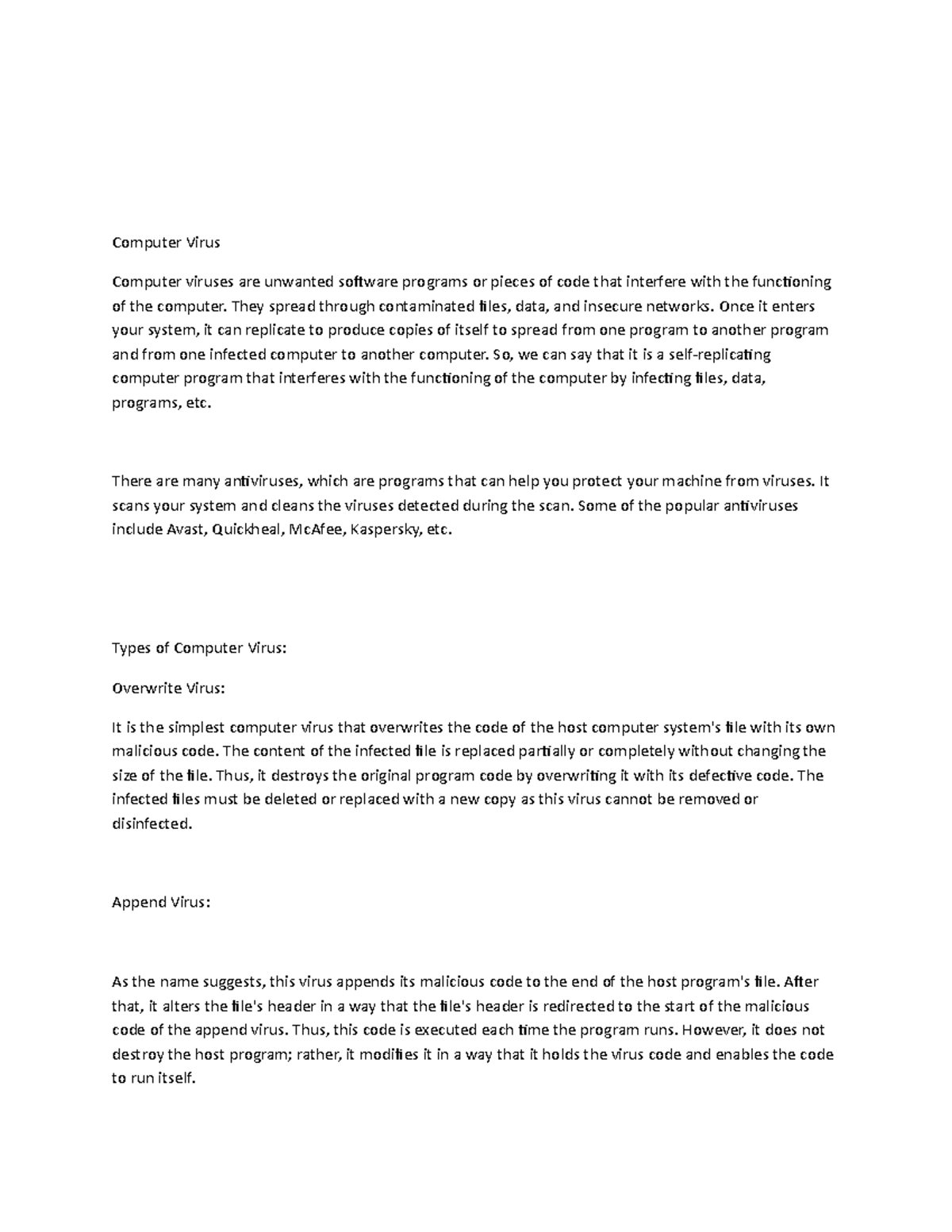 Computer Virus-WPS Office - Computer Virus Computer viruses are ...