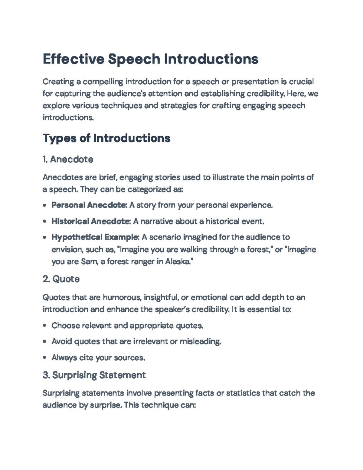 Effective Speech Introductions: Techniques and Strategies - Effective ...