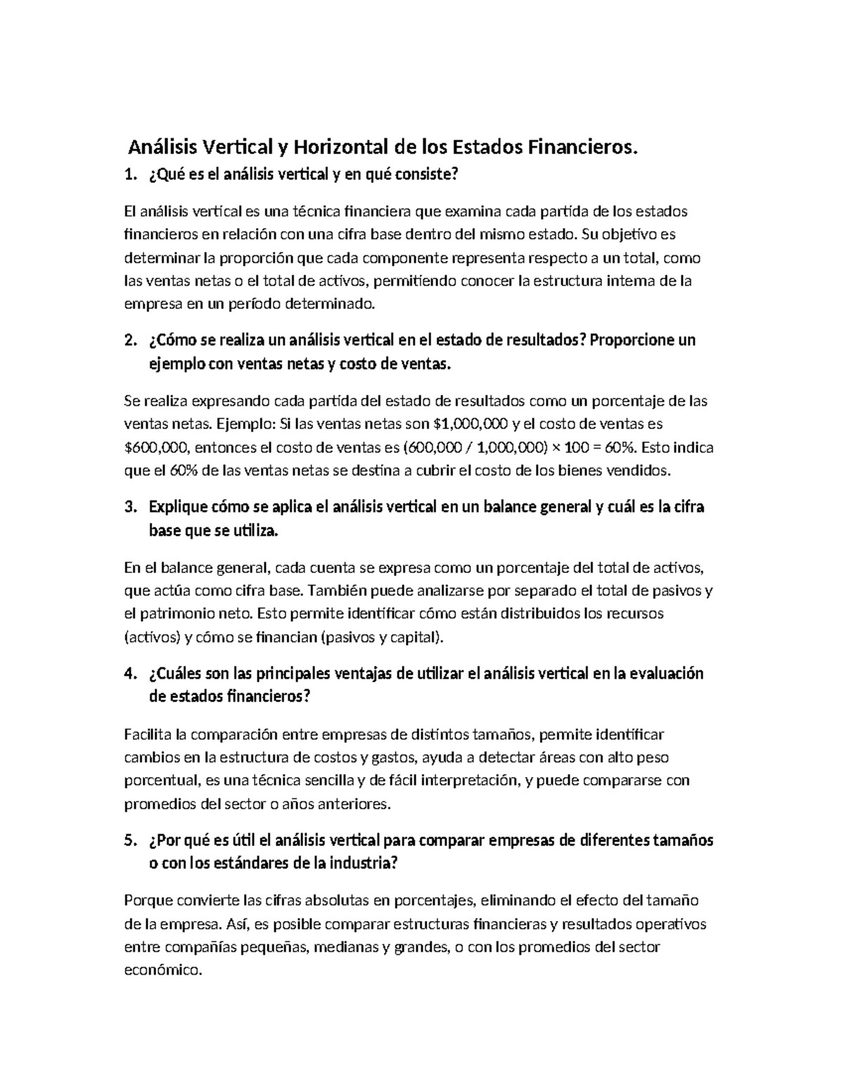 Análisis Vertical y Horizontal de Estados Financieros: Técnicas y ...