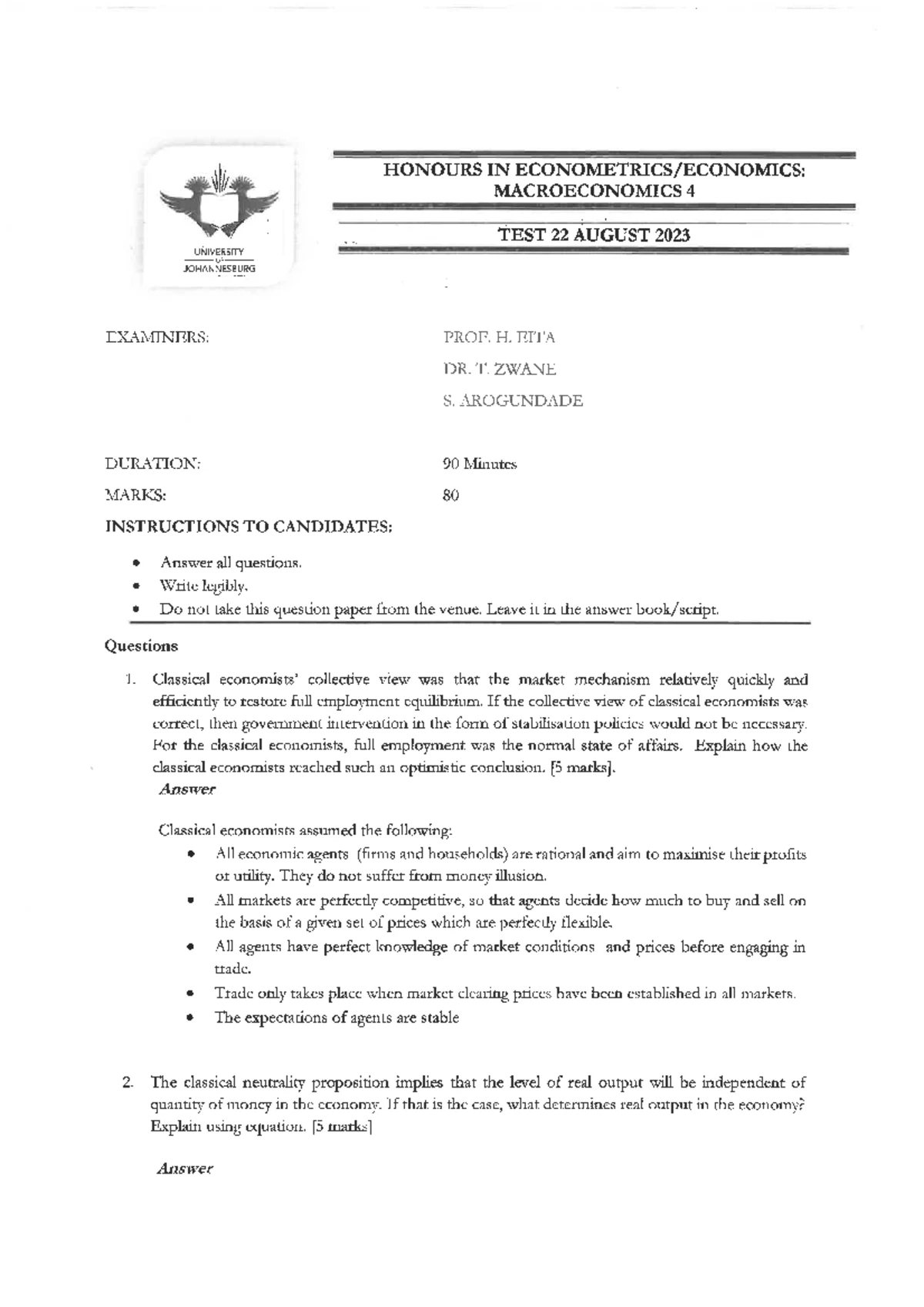 Semester Test 3 Memo Analysis and Solutions - Studocu