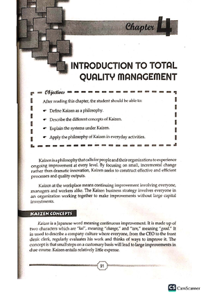 TQM Chapter 5 - Total quality management - Chapter 5 GOOD HOUSEKEEPING ...