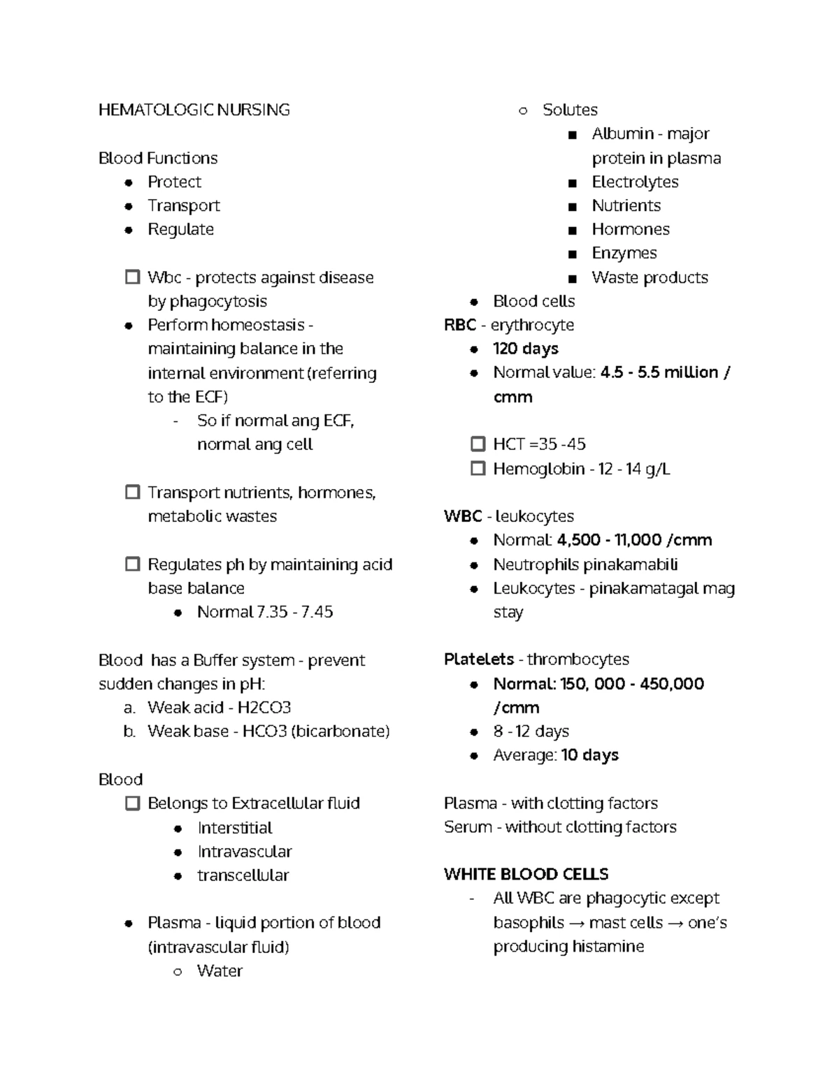 Pediatric Nursing Bullets: Key Points for Care and Management - Studocu