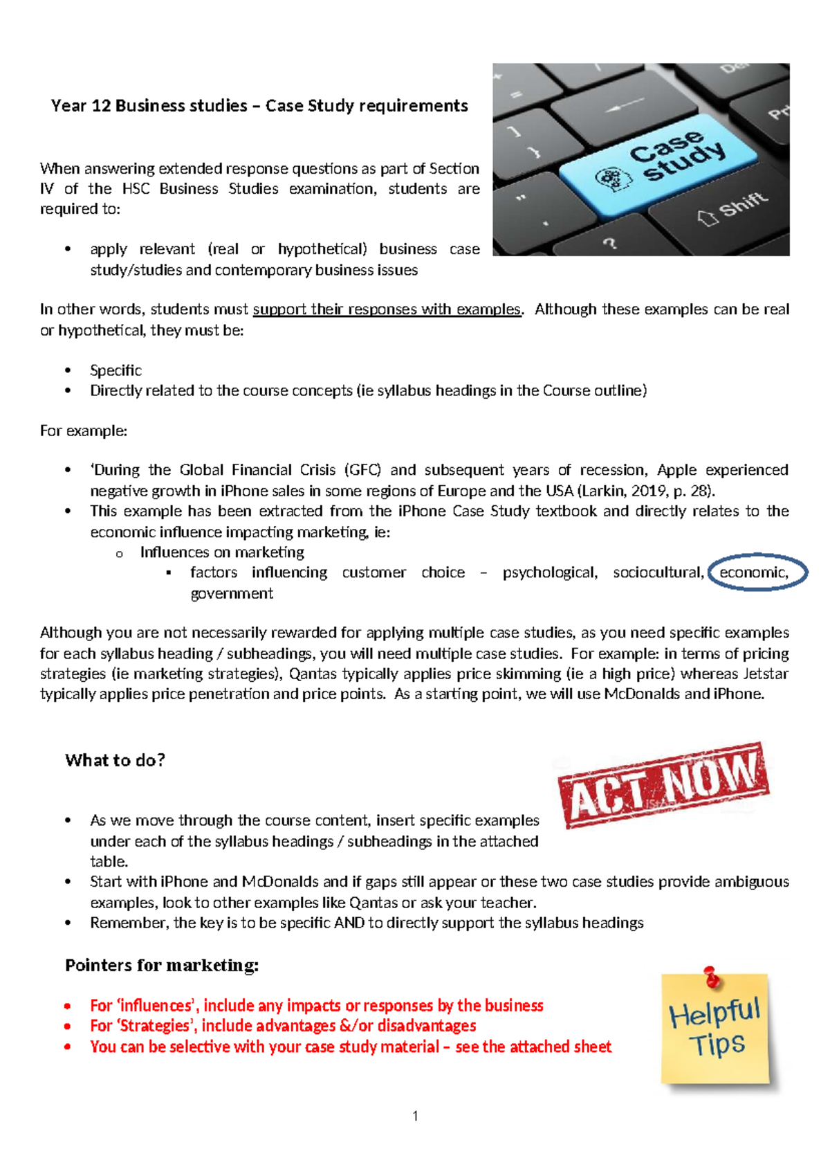 Year 12 Business Studies HSC Case Study: Operations Management Insights ...