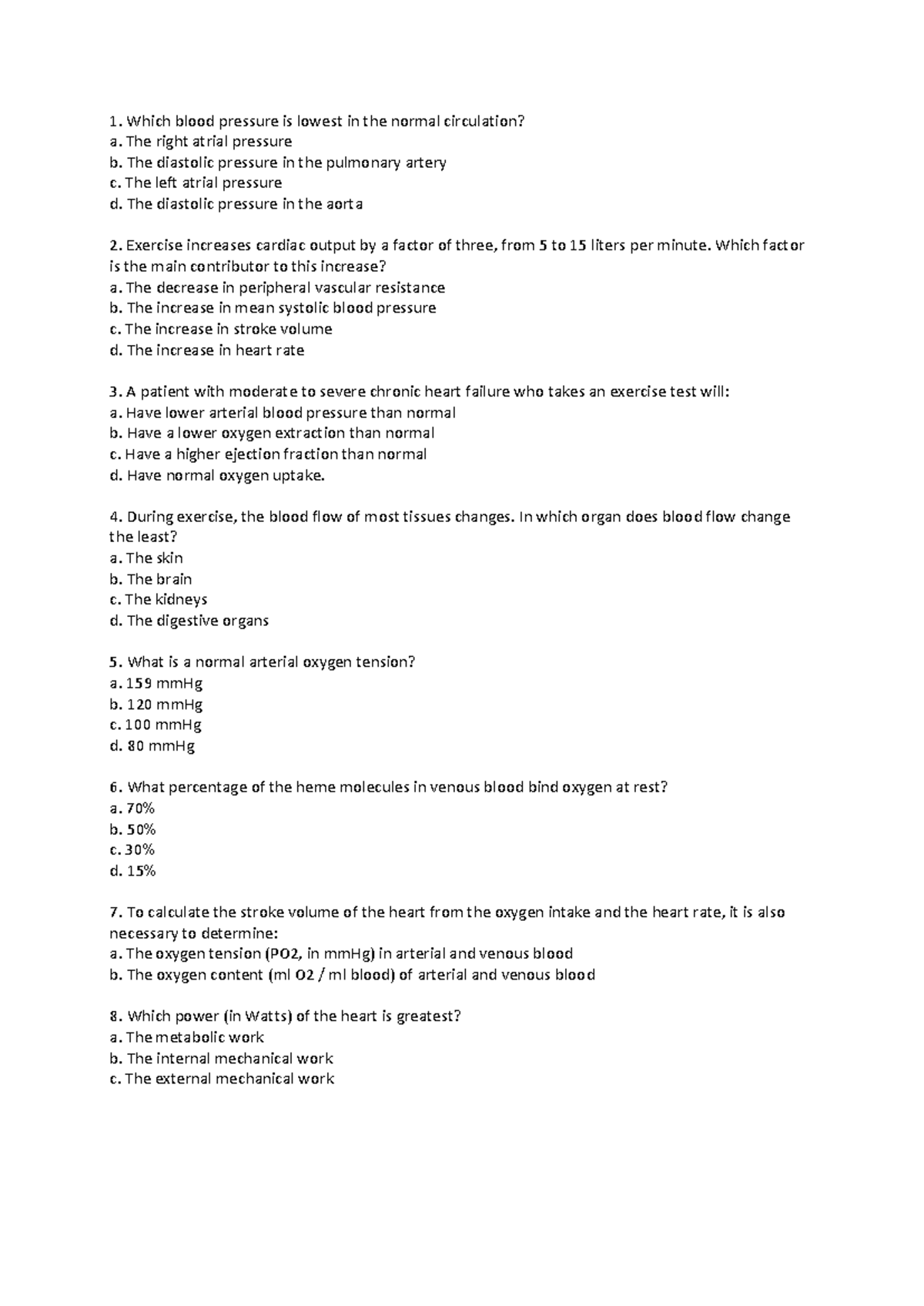 Biomedical Science BMS102 Old Exam English Questions Without Answers ...