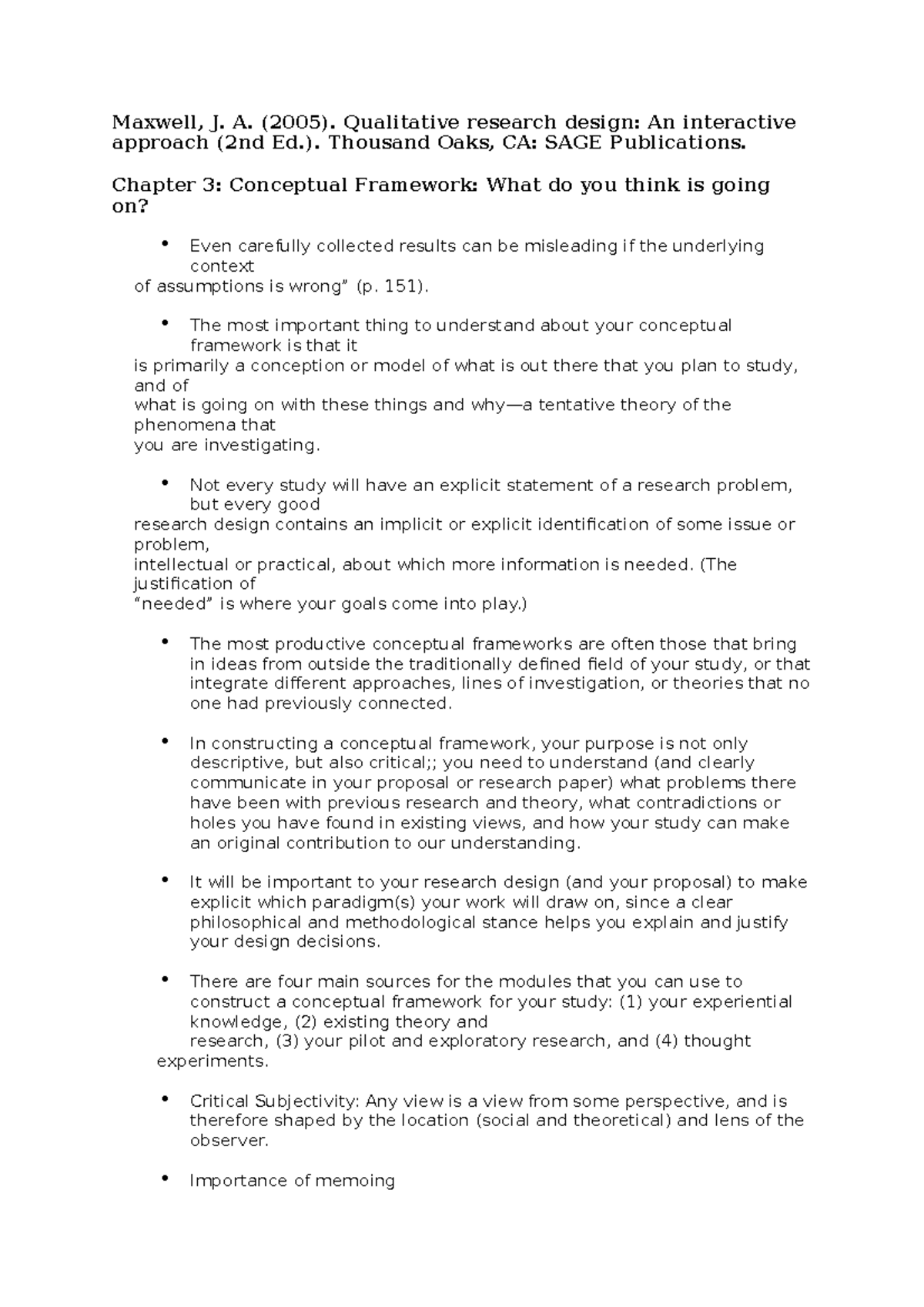 Qualitative Research Design: Chapter 3 Conceptual Framework Insights ...