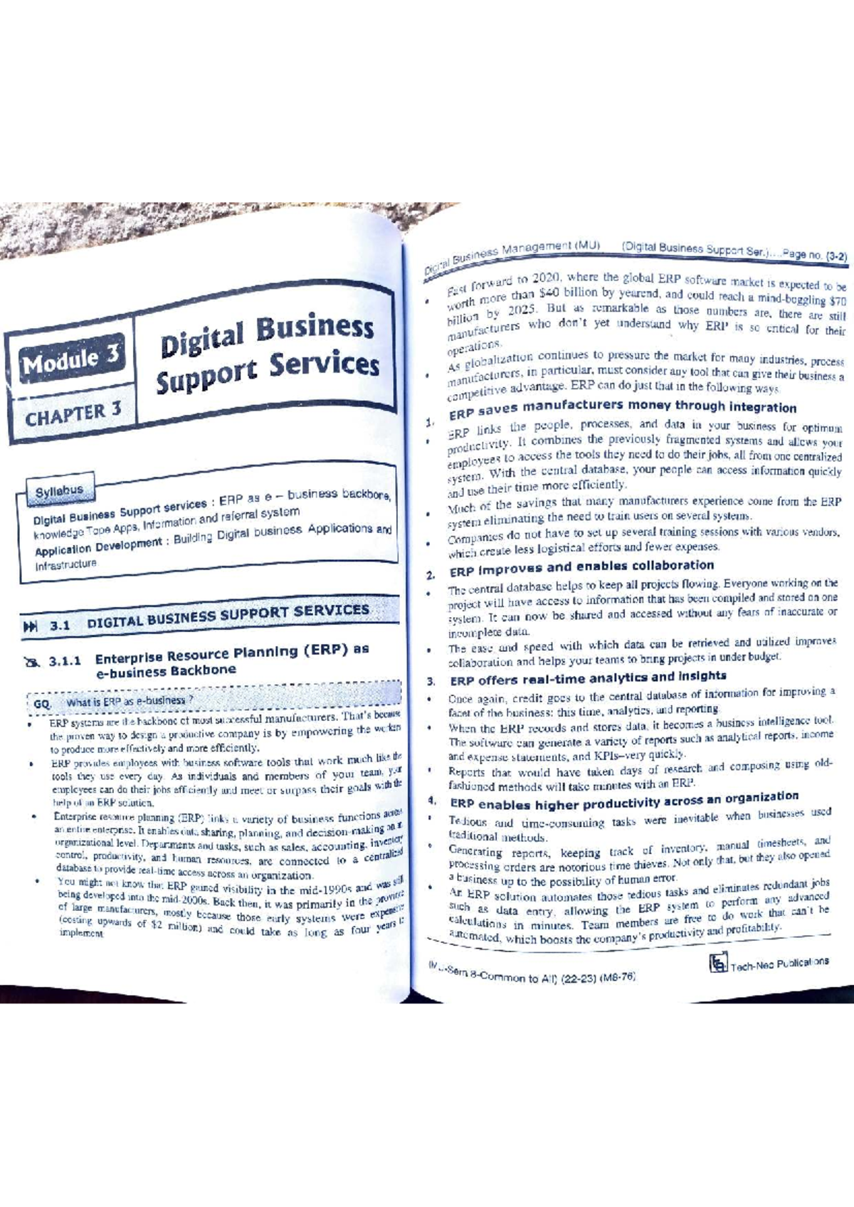 DBM 3 - Digital Business Management: ERP and Its Impact on Operations ...
