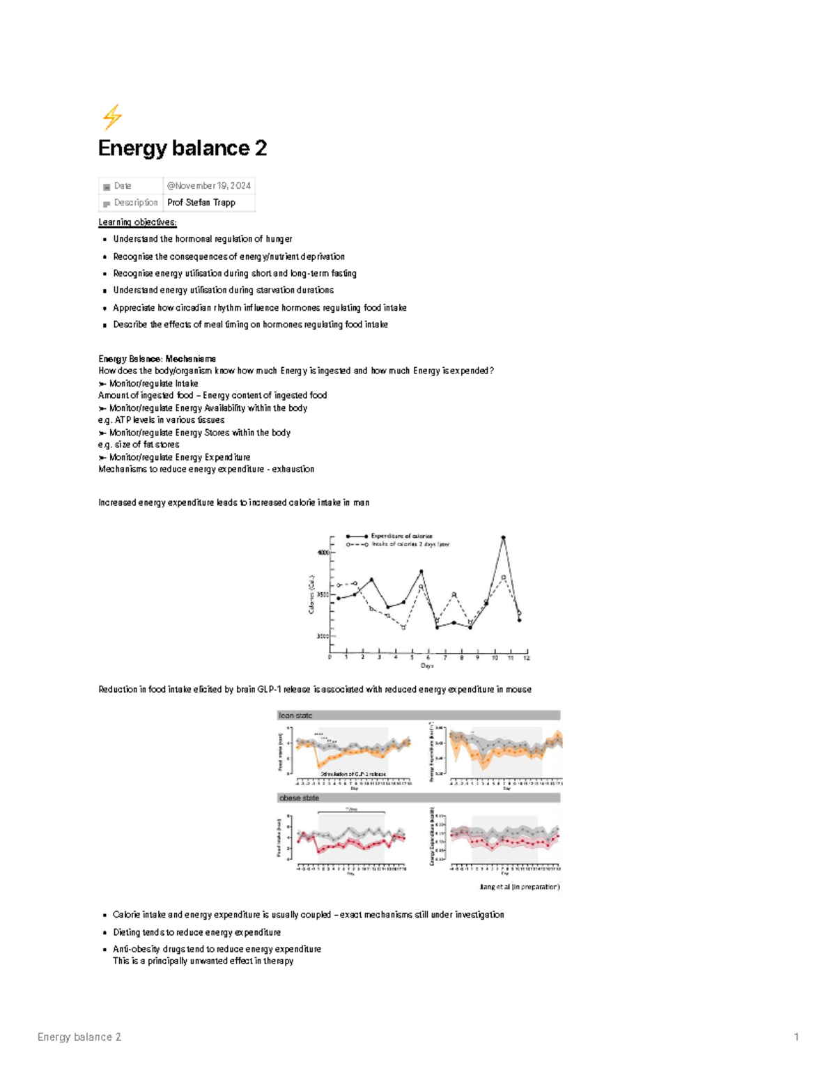 PHOL12 - Energy Balance 2: Hormonal Regulation & Mechanisms - Studocu