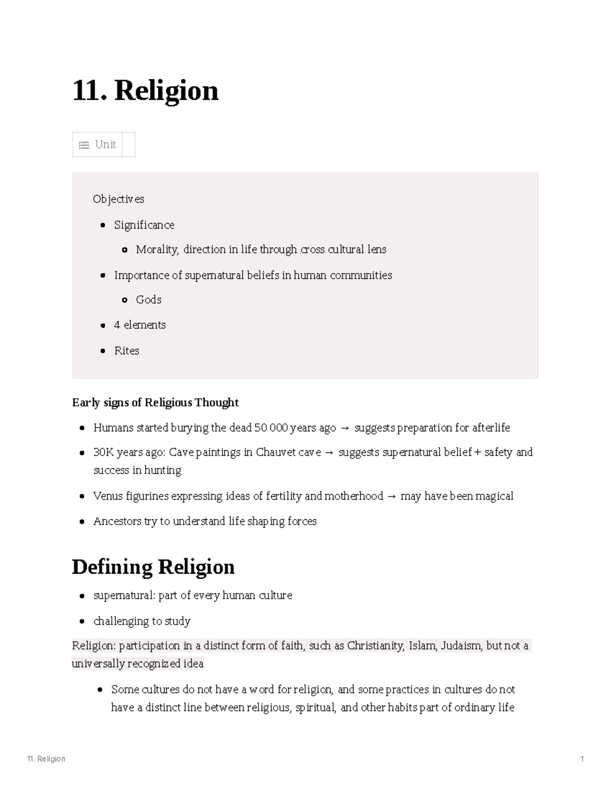 11. Religion: Key Concepts and Theories of Belief Systems - Studocu