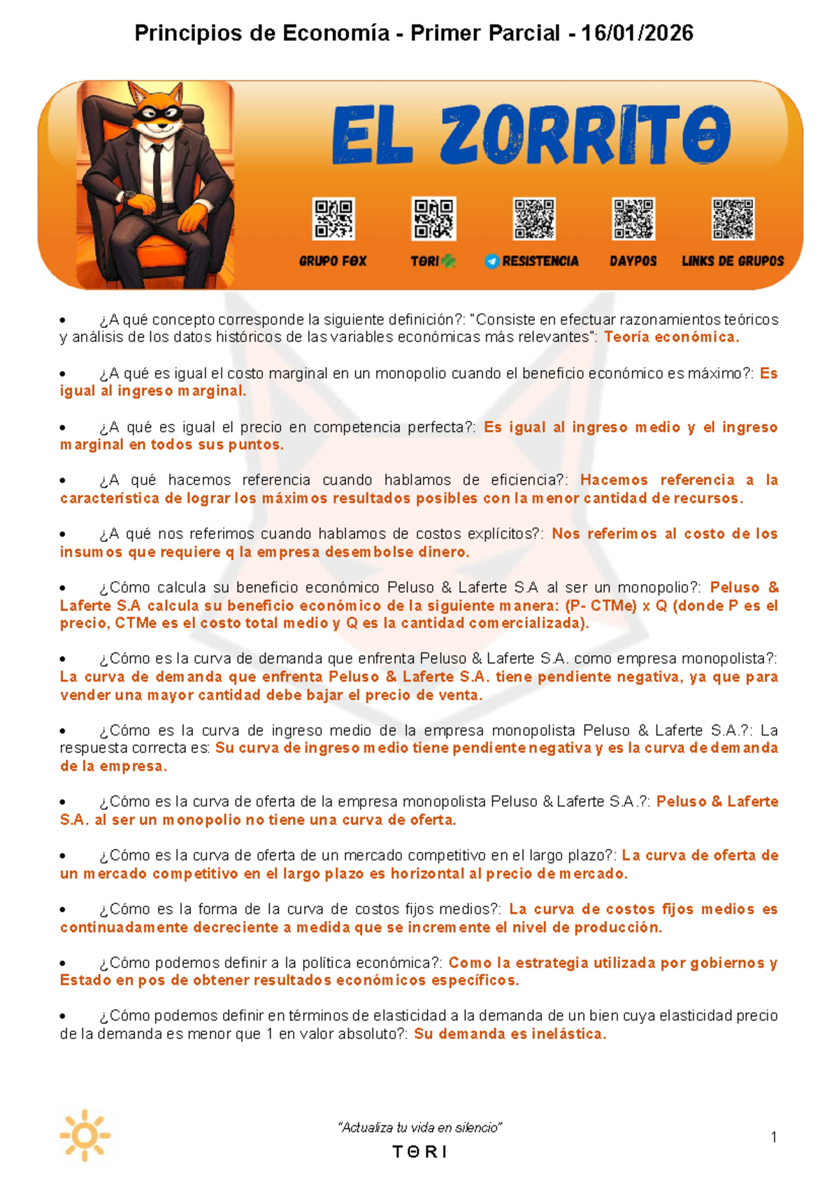 Principios de Economía - Primer Parcial - 16-01-2026 - Resumen y Conceptos Clave - Document Preview