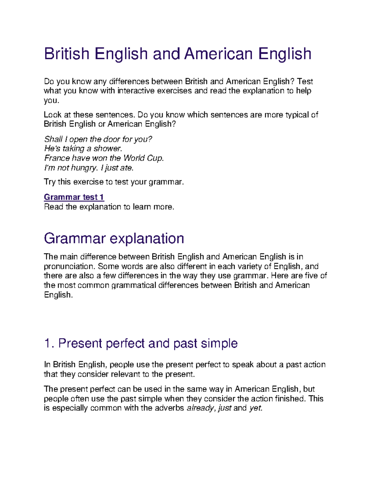Differences Between British English and American English: A Study Guide ...