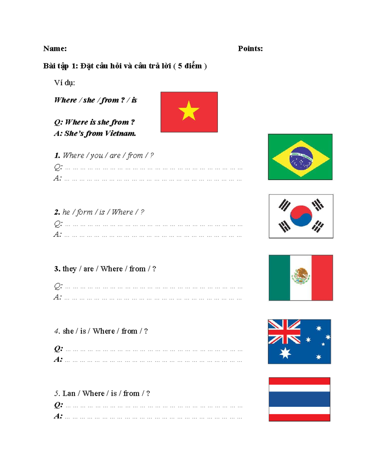 G4 - U1 - Exercise: Forming Questions and Answers - Studocu