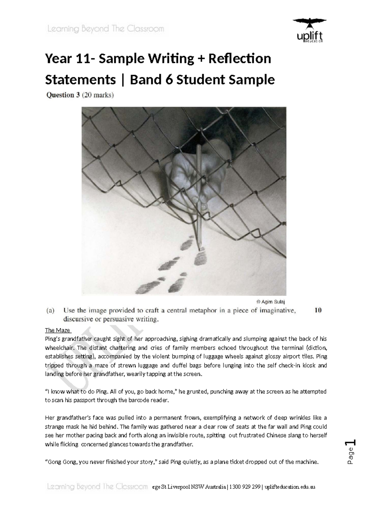 HSC 1.9 - Band 6 Reflection Statements on Narrative Craft - Studocu