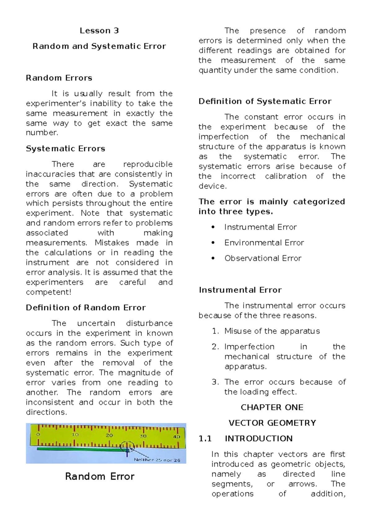 Lesson 3: Random and Systematic Errors in Physics (General-Physics ...