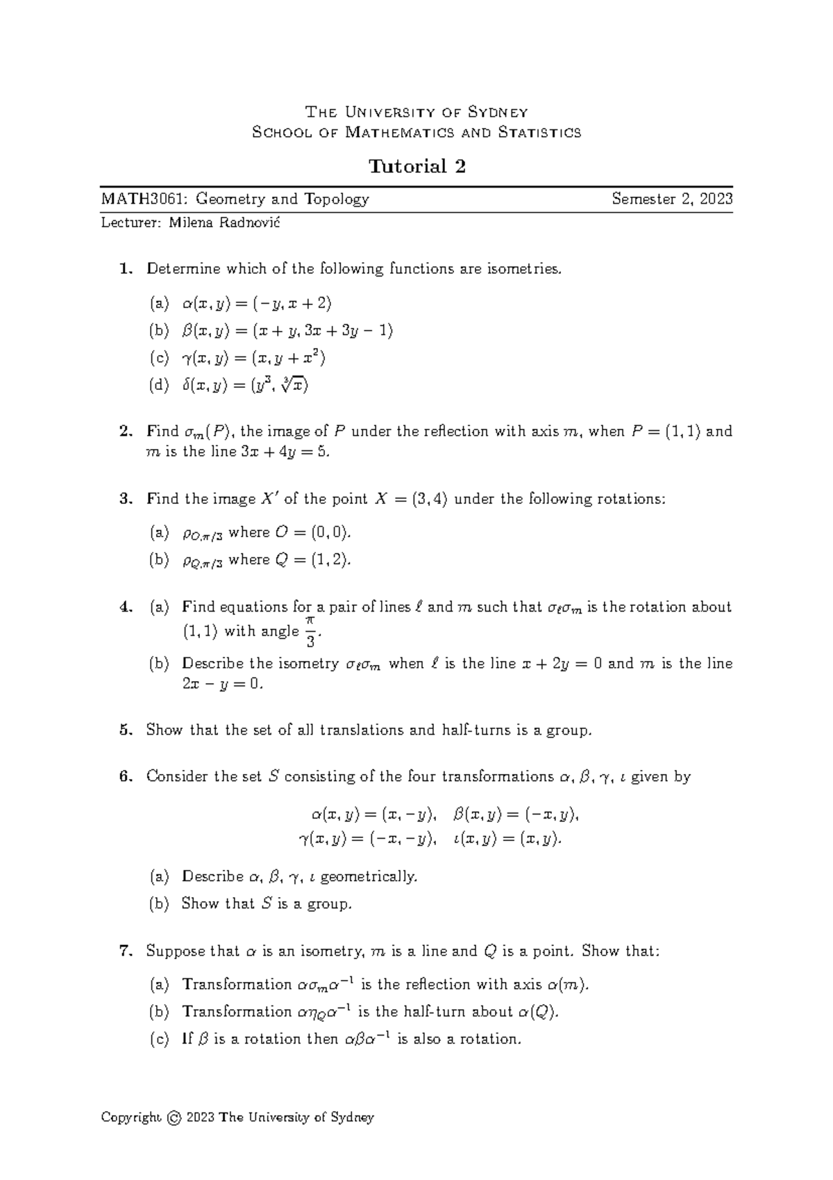 Tutorial 02 - tut - The University of Sydney School of Mathematics and ...