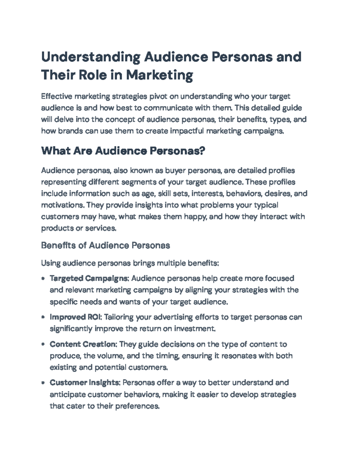 Understanding Audience Personas in Marketing Strategies (MKT 101) - Studocu