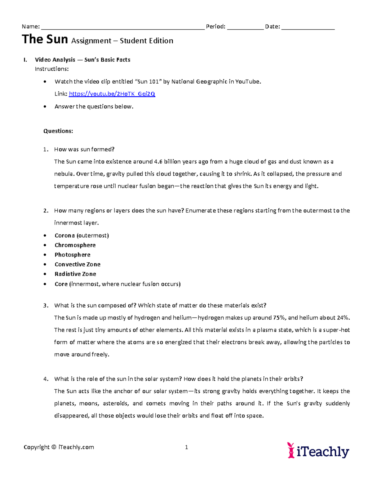 2-2 Assignment SE: The Sun Video Analysis and Key Concepts - Studocu