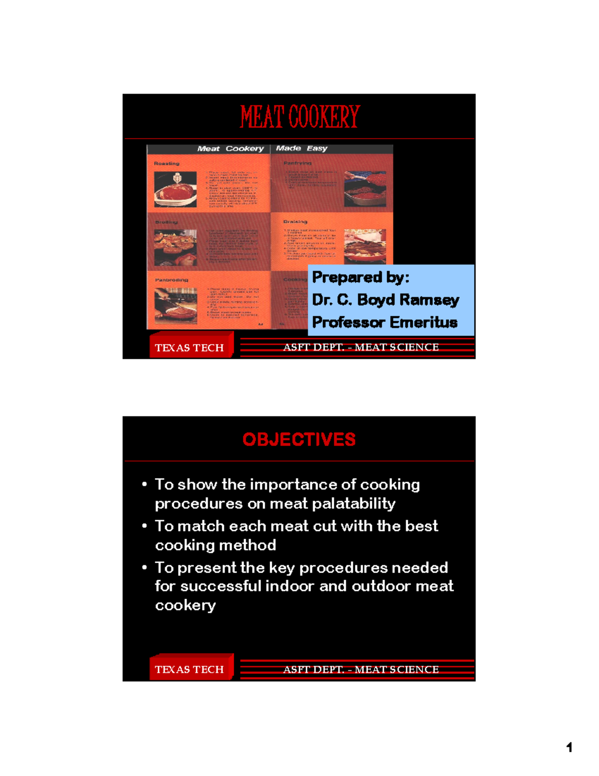 Meat Cookery - N/A - MEAT COOKERYMEAT COOKERY d b TEXAS TECH ASFT DEPT ...
