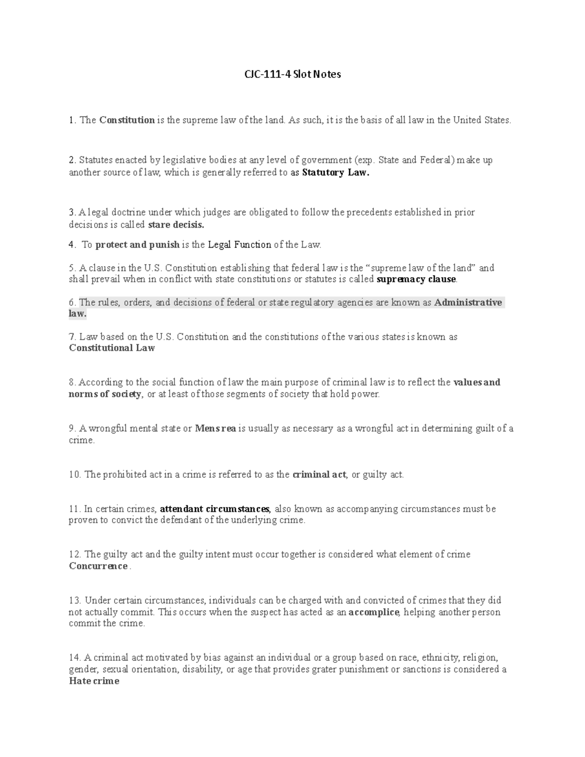 CJC 111 Ch 4 slot - good for notes - CJC-111-4 Slot Notes The ...